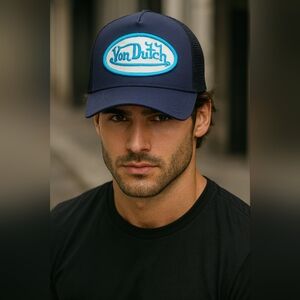 VON DUTCH NAVY BLUE & WHITE TRUCKER